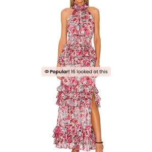 Elliatt Red Floral High Neck Dress